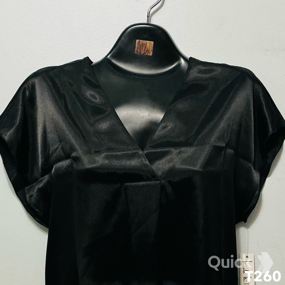 sz M - NWT Nicole Miller V Neck Satin Slip Top - Picture 8 of 8